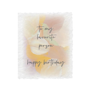 Favorite Person - Letterpress Eco Friendly Card