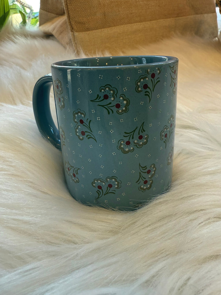 1985 Vintage England Blue Floral Mug