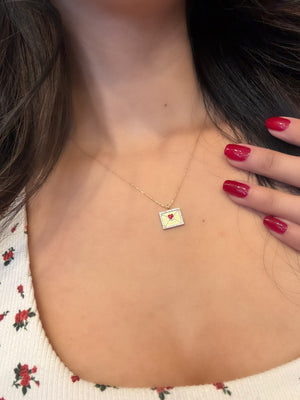Heart Envelope Gold Dipped Necklace
