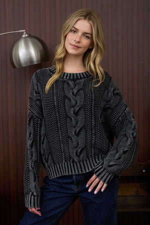 Shadow Cable Knit Sweater