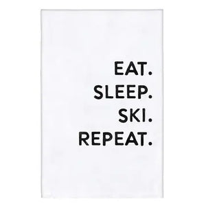 Eat.Sleep.Ski.Repeat Tea Towel