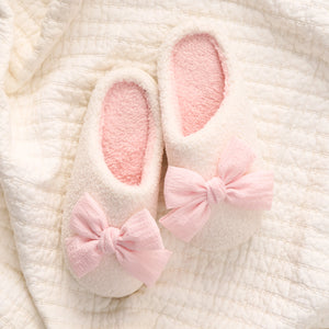 Pink Cloud Bow Slippers