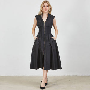 Midnight Zip Midi Dress