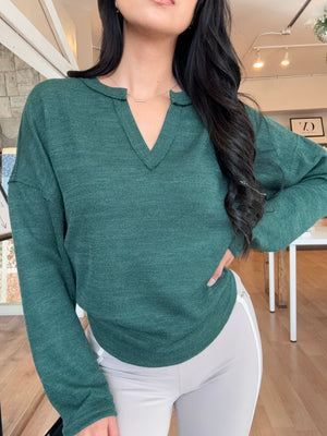 Blakely Forest Green Long Sleeve Top