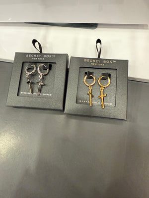 Divine Drop Cross Earrings