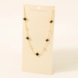 Sterling Silver 5 Clover Necklace