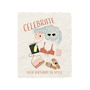 Birthday in Style - Letterpress Eco Friendly Card