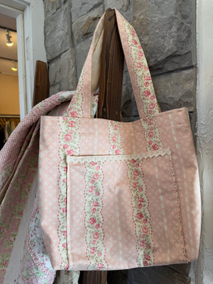 Rose Pink Handmade Tote Bag