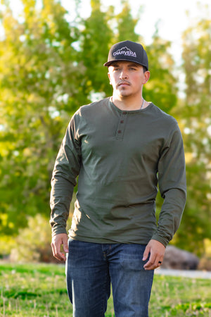 Olive Green Long Sleeve Henley