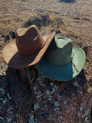 Braided Vegan Suede Cowgirl Hat