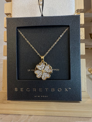 Spinner Heart Clover Necklace | 14k Gold Dipped
