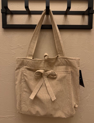 Distressed Beige Handmade Tote Bag