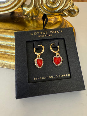 Red heart earrings GD