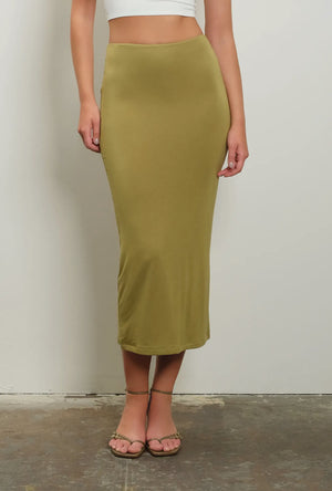 Olive Seamless Midi Skirt