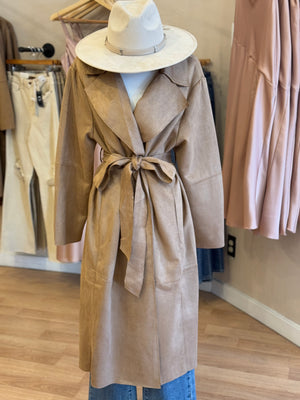 Speakeasy Suede Trench Coat