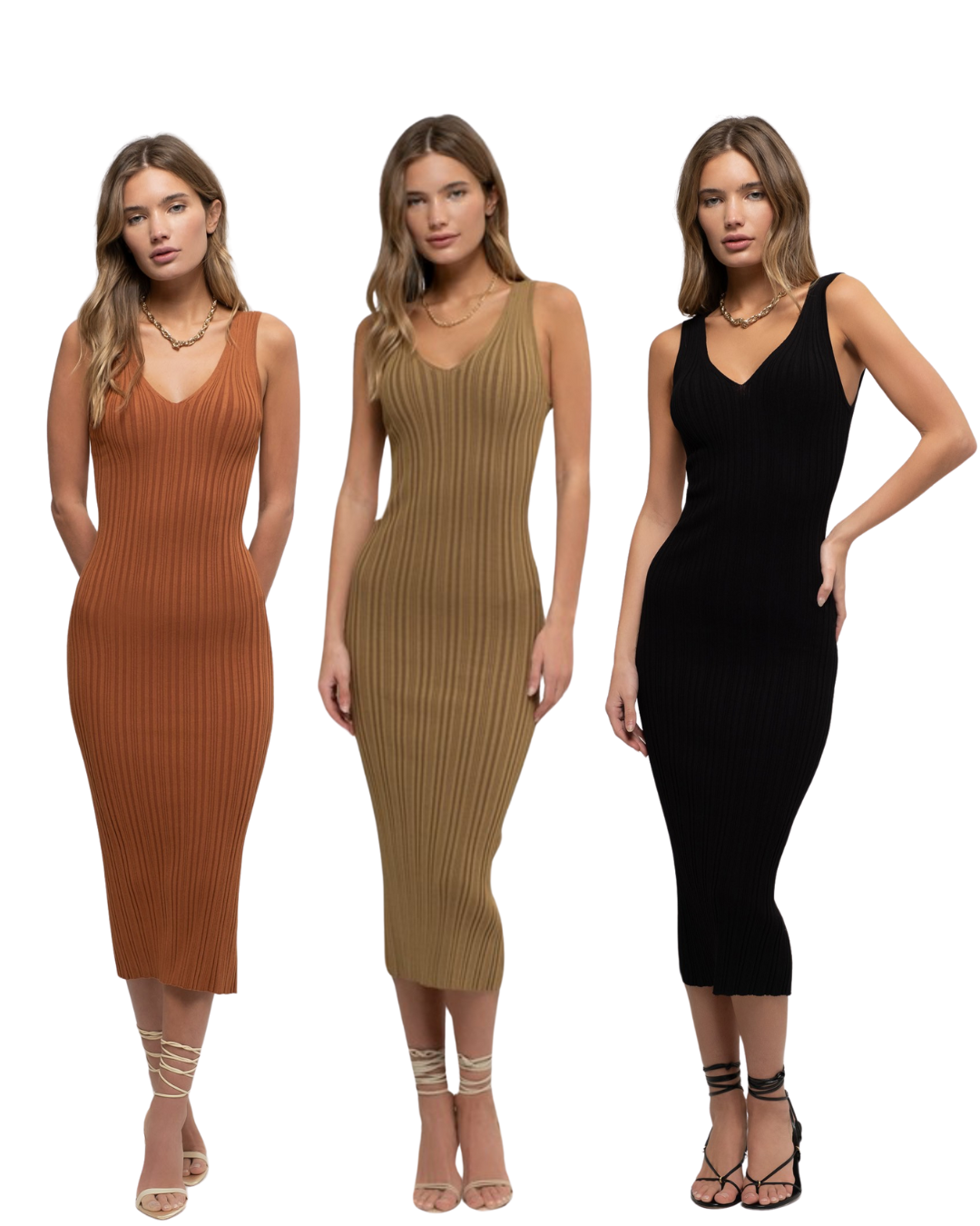 Nothing Casual V-Neck Sweater Dress