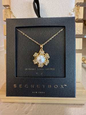 Spinner pearl Necklace | 14k Gold Dipped