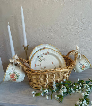 Silk Bouquet Plate & Cup Set