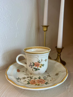 Silk Bouquet Cup & Plate