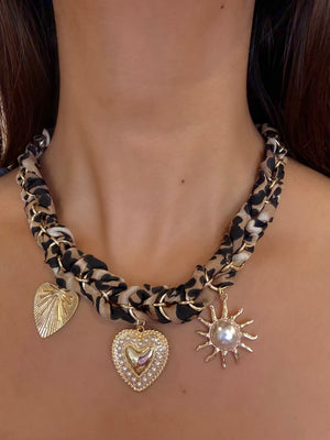 Leopard Scarf Chunky Necklace