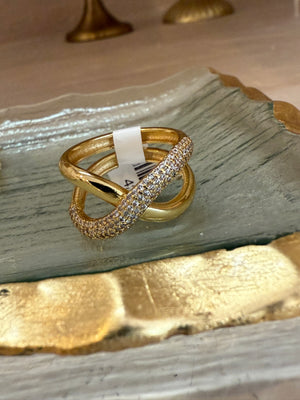 Gold Double Spiral Ring | 14k Gold Dipped