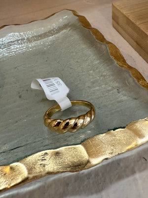 Gold Twist Ring | 14k Gold Dipped