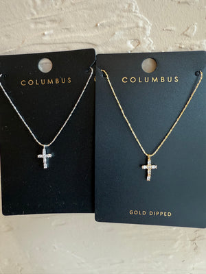 Dainty Oval Cross Necklace