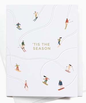 Tis the season skiers Greeting Card