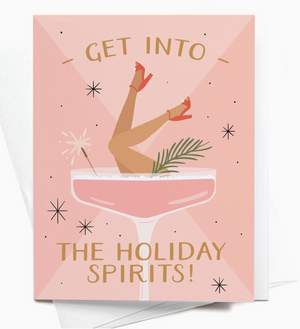 Get Into the Holiday Spirits! Cocktail Greeting Card