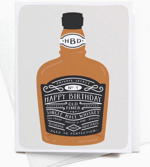 Happy Birthday Whiskey Bottle Greeting Card