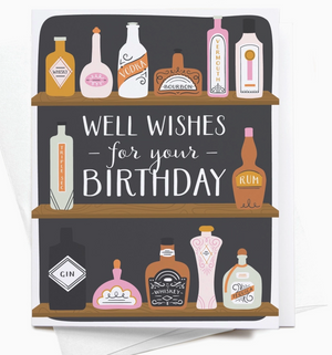 Well Wishes For Your Birthday Bar Shelves Greeting Card