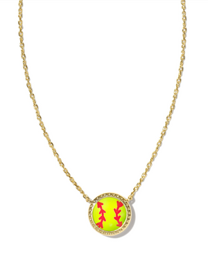 SOFTBALL PENDANT NECKLACE