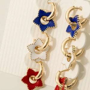 USA Star Charm Earrings Set
