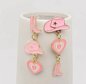 Pink Disco Cowgirl Earrings