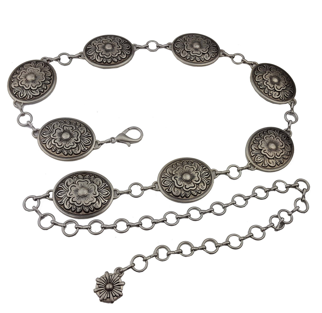 Silver Plated Flower Concho Belt